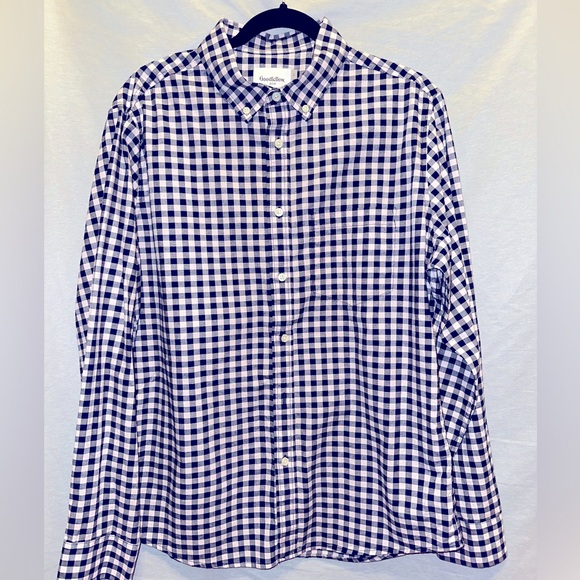 Navy/Pastel Pink Long Sleeve Button Up - Picture 3 of 7